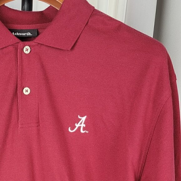 Ashworth Alabama Crimson Tide 100% Cotton Polo Shirt Maroon Size XL - Picture 3 of 9
